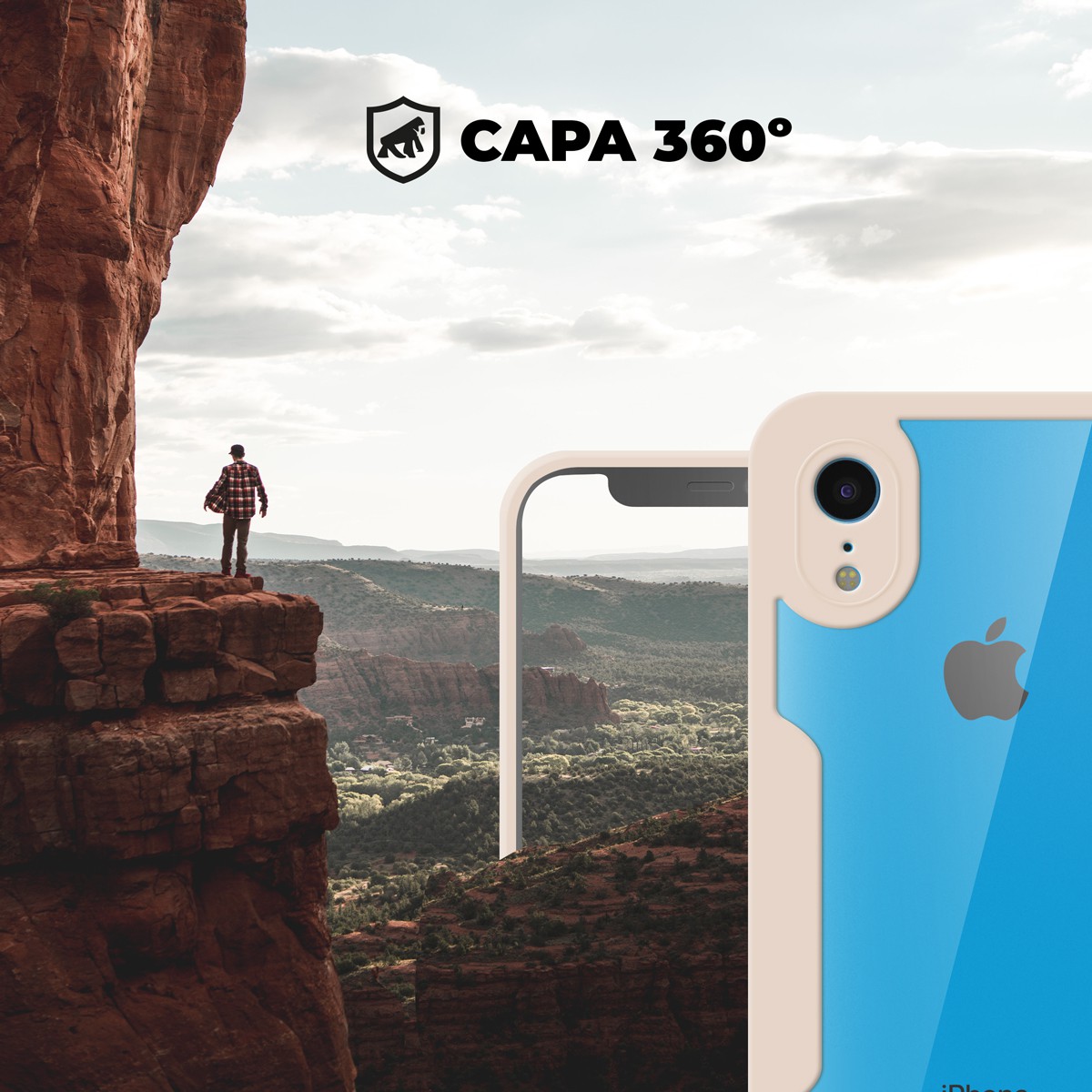 Capa 360 para iPhone XR - Rosa - Frente e Verso - Gshield