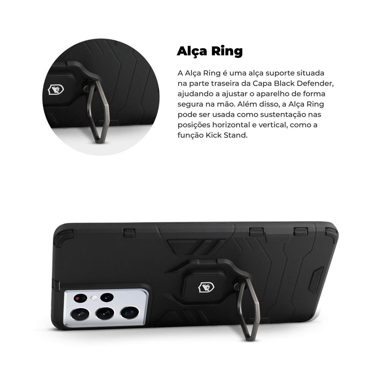 Capa para Samsung Galaxy S21 Ultra - Defender Black - Gshield - foto 3