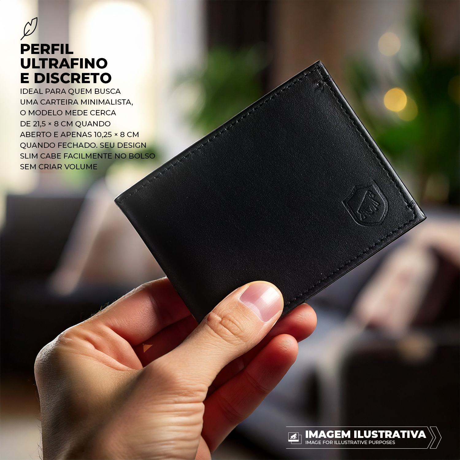 Carteira de Couro masculina - Porta cartão - Ultra Slim - Gshield - foto 6