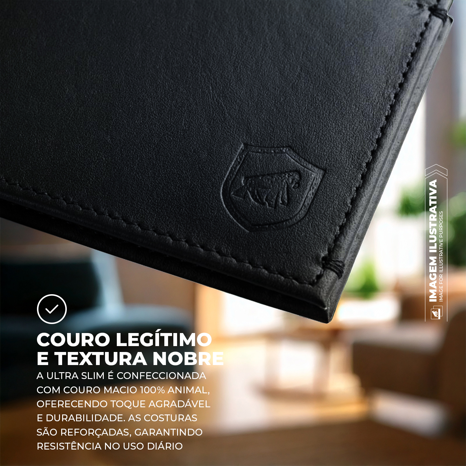 Carteira de Couro masculina - Porta cartão - Ultra Slim - Gshield - foto 4