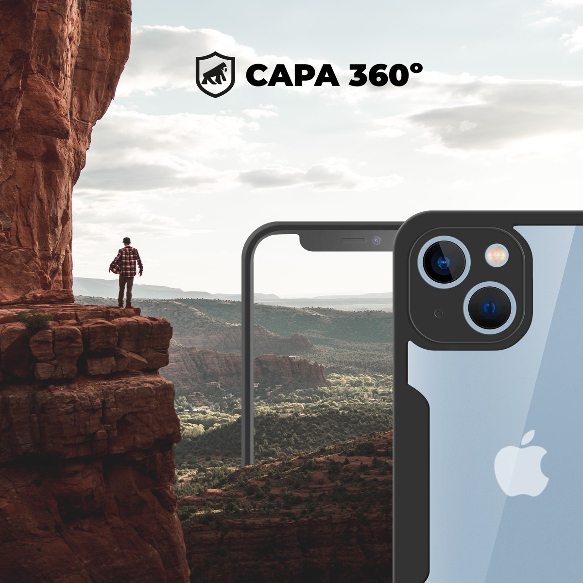 Capa 360 para iPhone 14 - Preta - Frente e Verso - Gshield - foto 9