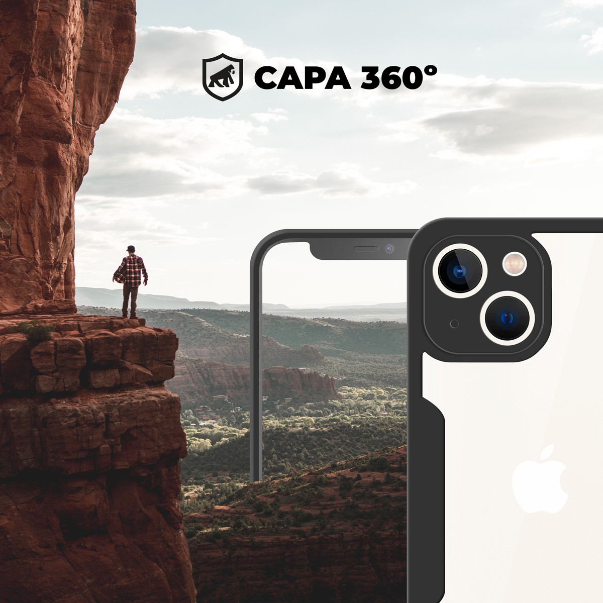 Capa 360 para iPhone 14 Plus - Preta - Frente e Verso - Gshield - foto 9