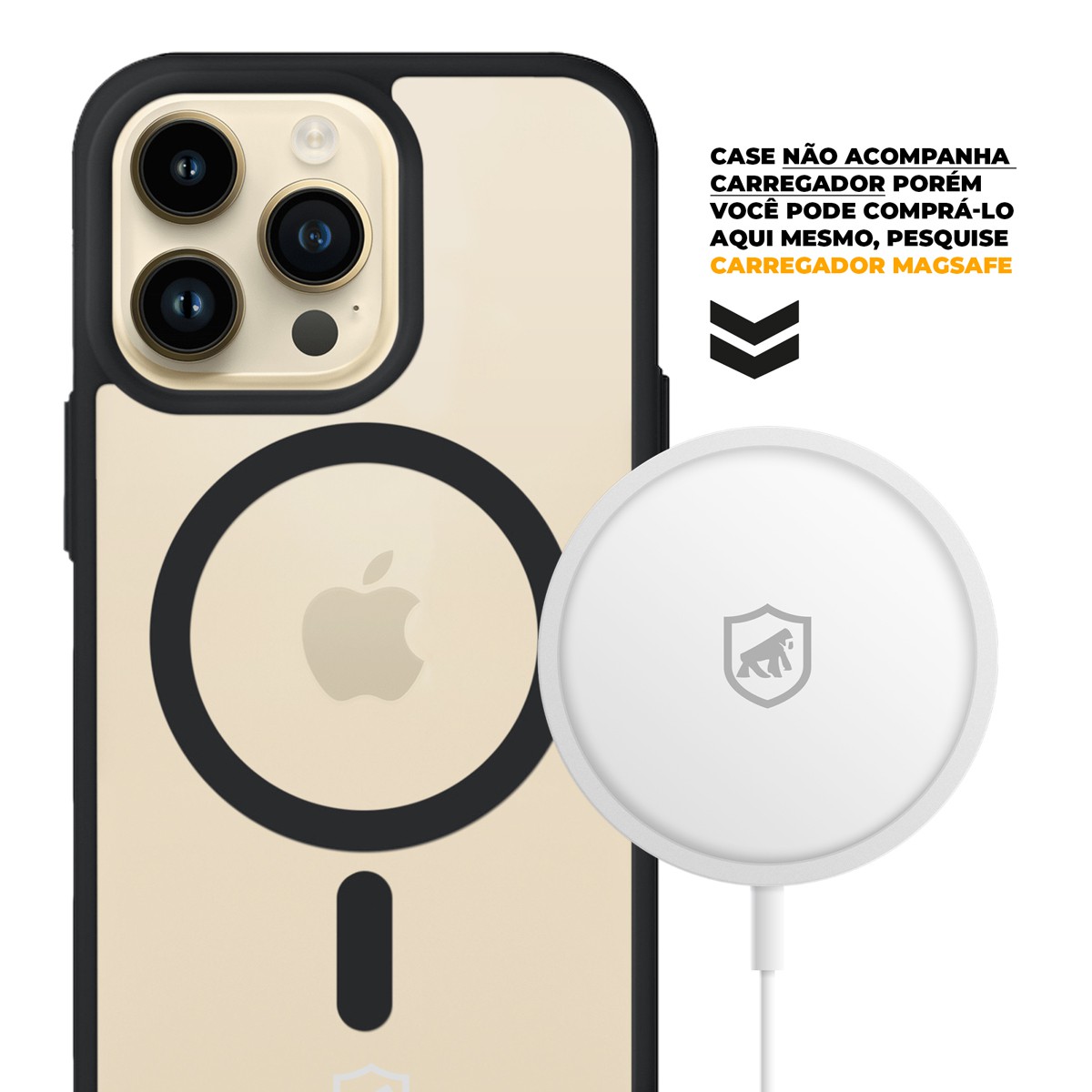 Capa MagSafe para iPhone 14 Pro Max - Preta - Gshield