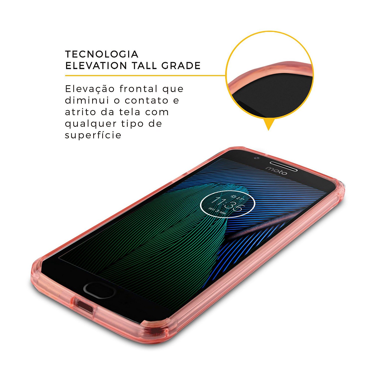 Capa para Motorola Moto G5 Plus - Ultra Slim Air Rosa - Gshield - foto 3