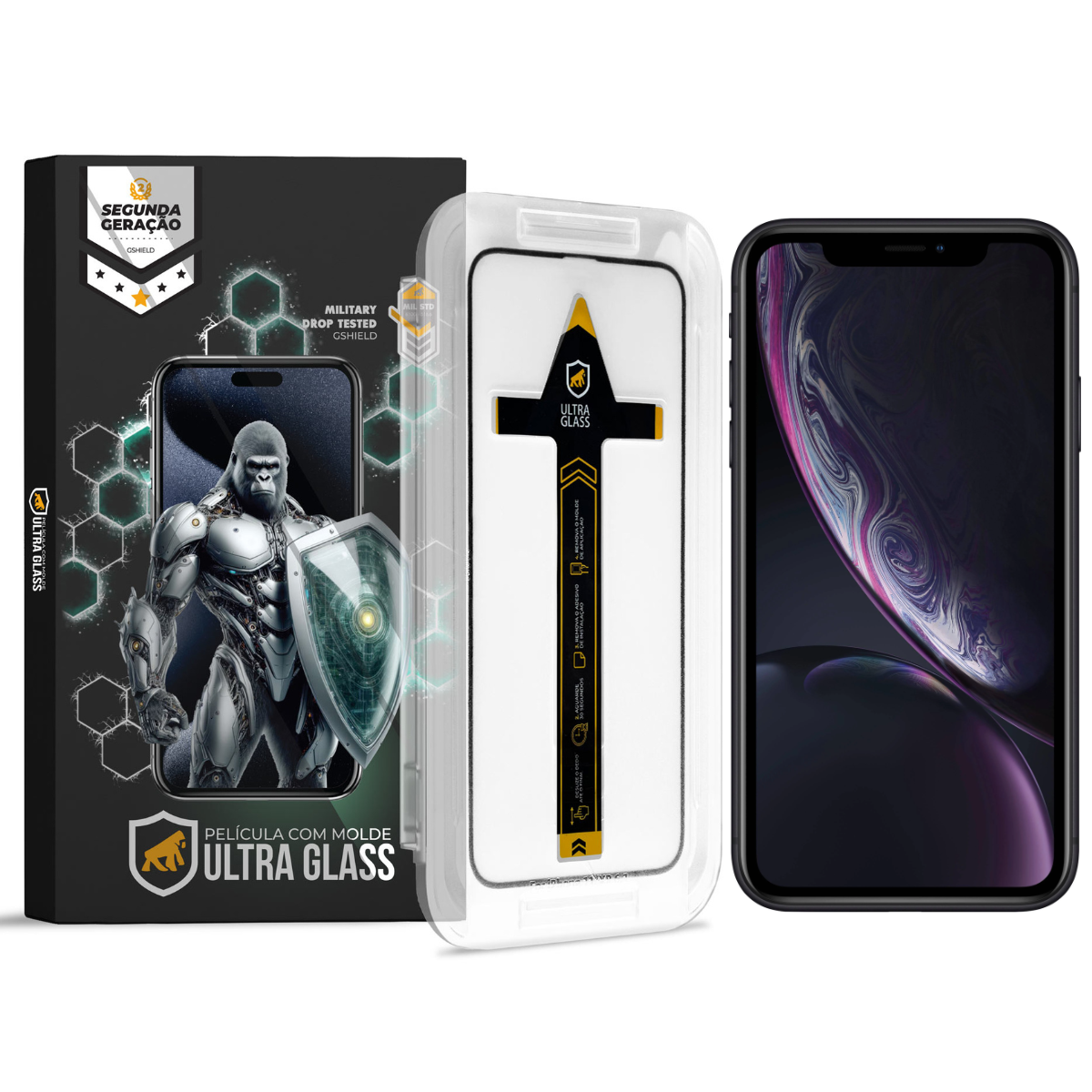 Película para iPhone XR - Ultra Glass - Preta - Gshield