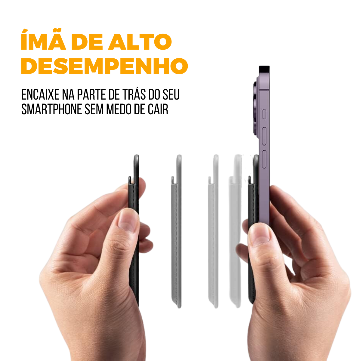 Carteira Magsafe - Porta Cartão Magnético - Preta - Gshield