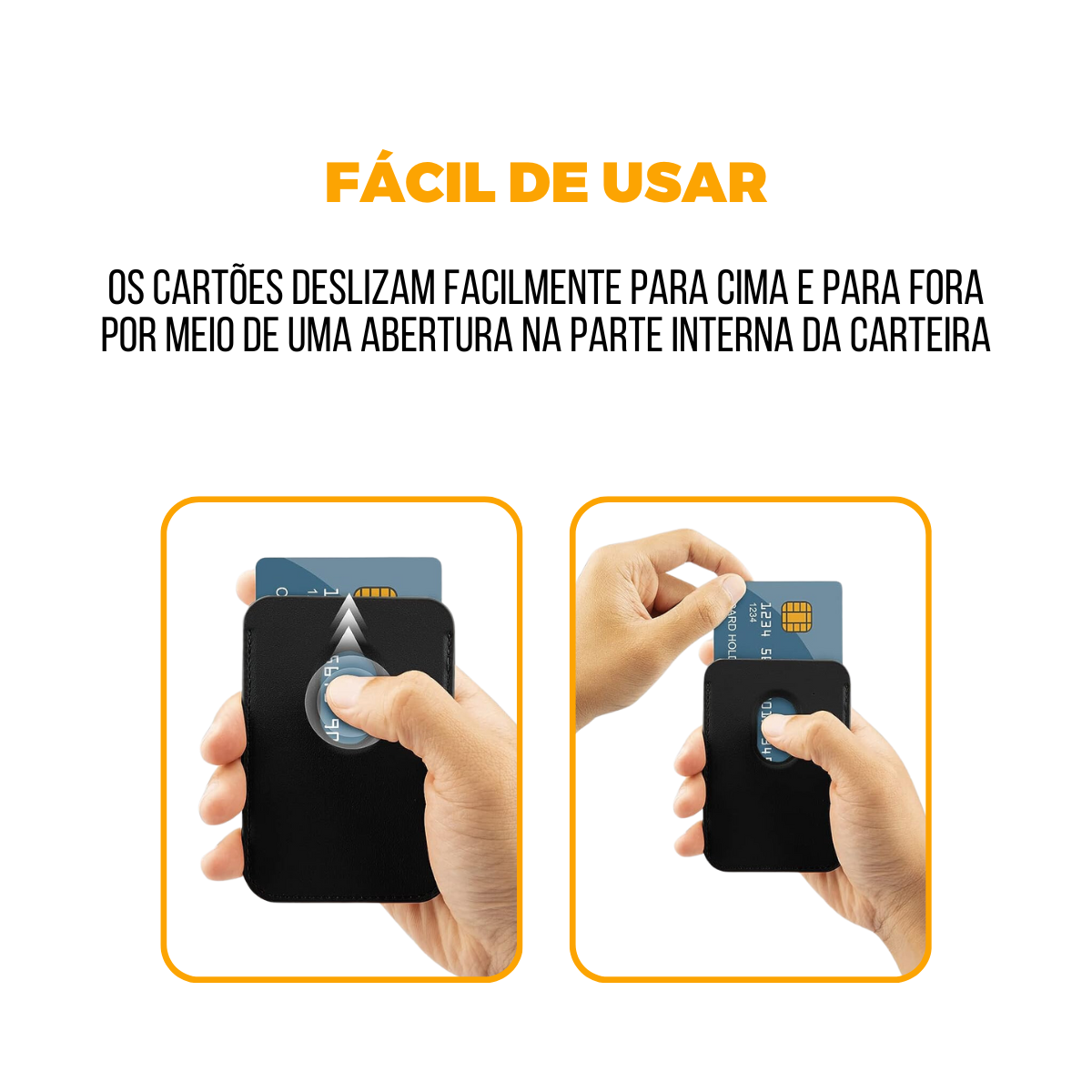 Carteira Magsafe - Porta Cartão Magnético - Preta - Gshield