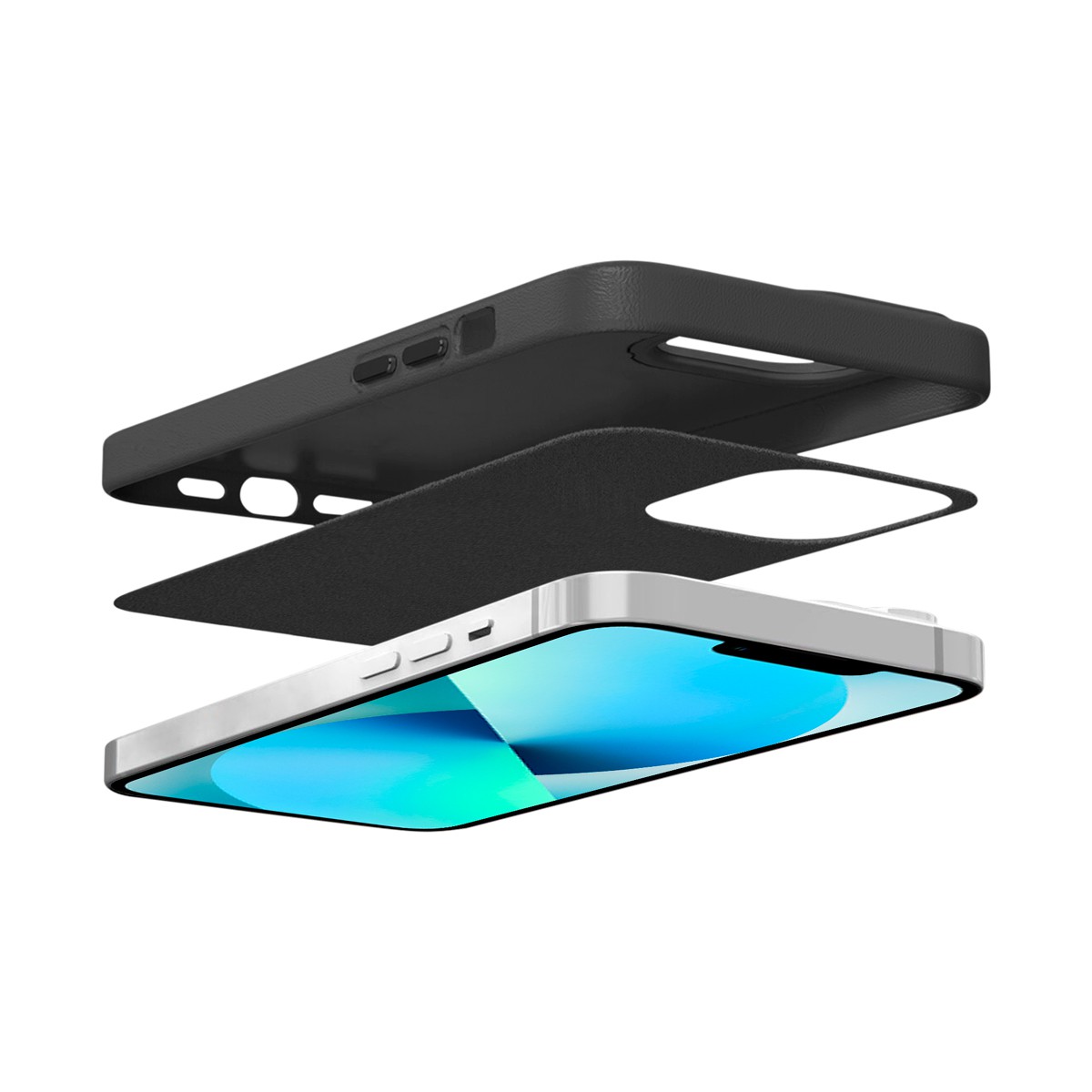 Capa para iPhone 13 - Couro Dual Preta - Gshield - foto 6