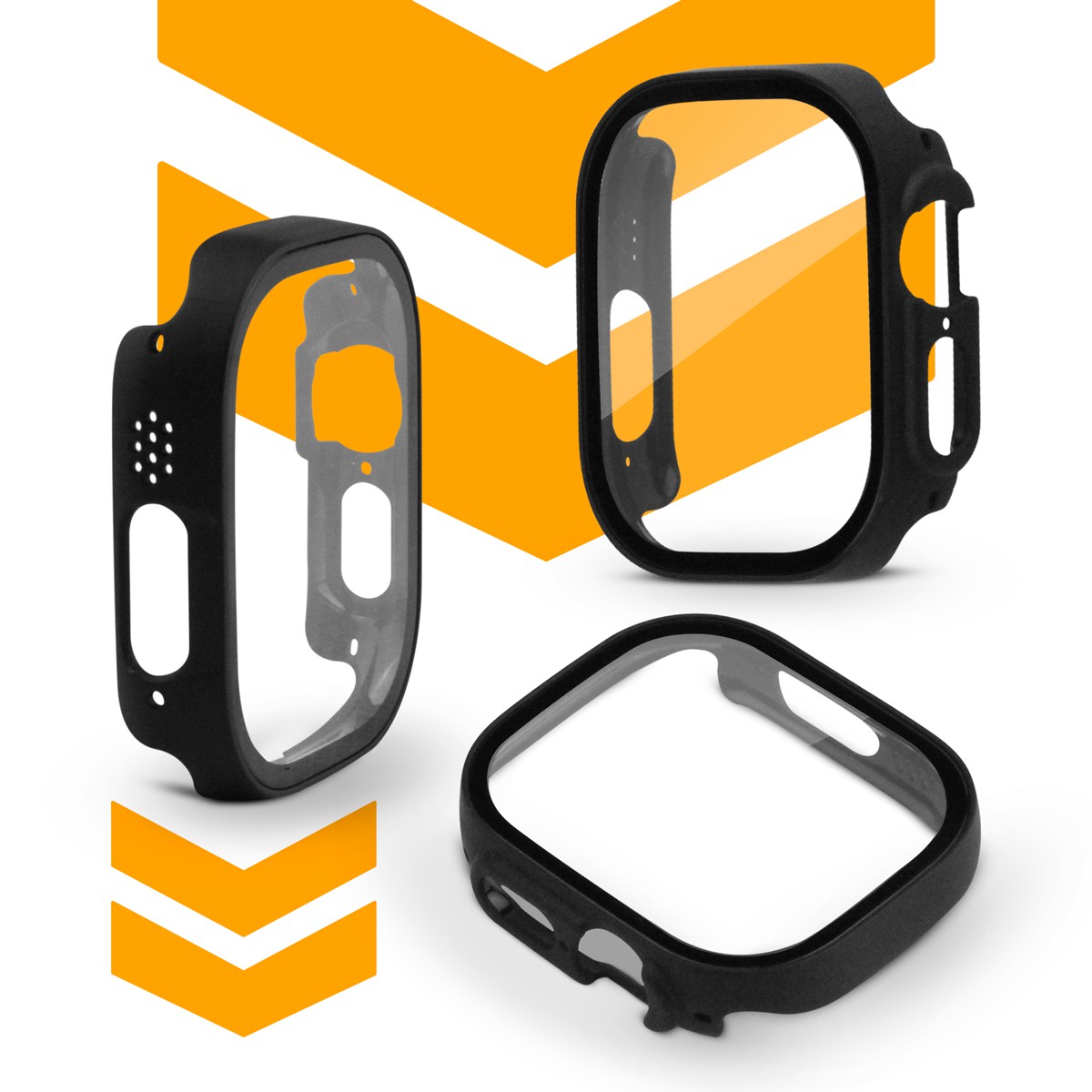 Case para Apple Watch Ultra 49MM (Series 1ª geração/2ª geração/3ª geração) Preta - Armor - acompanha película integrada na case - Gshield