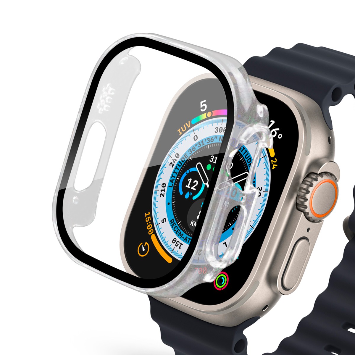 Case para Apple Watch Ultra 49MM (Series 1ª geração/2ª geração/3ª geração) Transparente - Armor - acompanha película integrada na case - Gshield