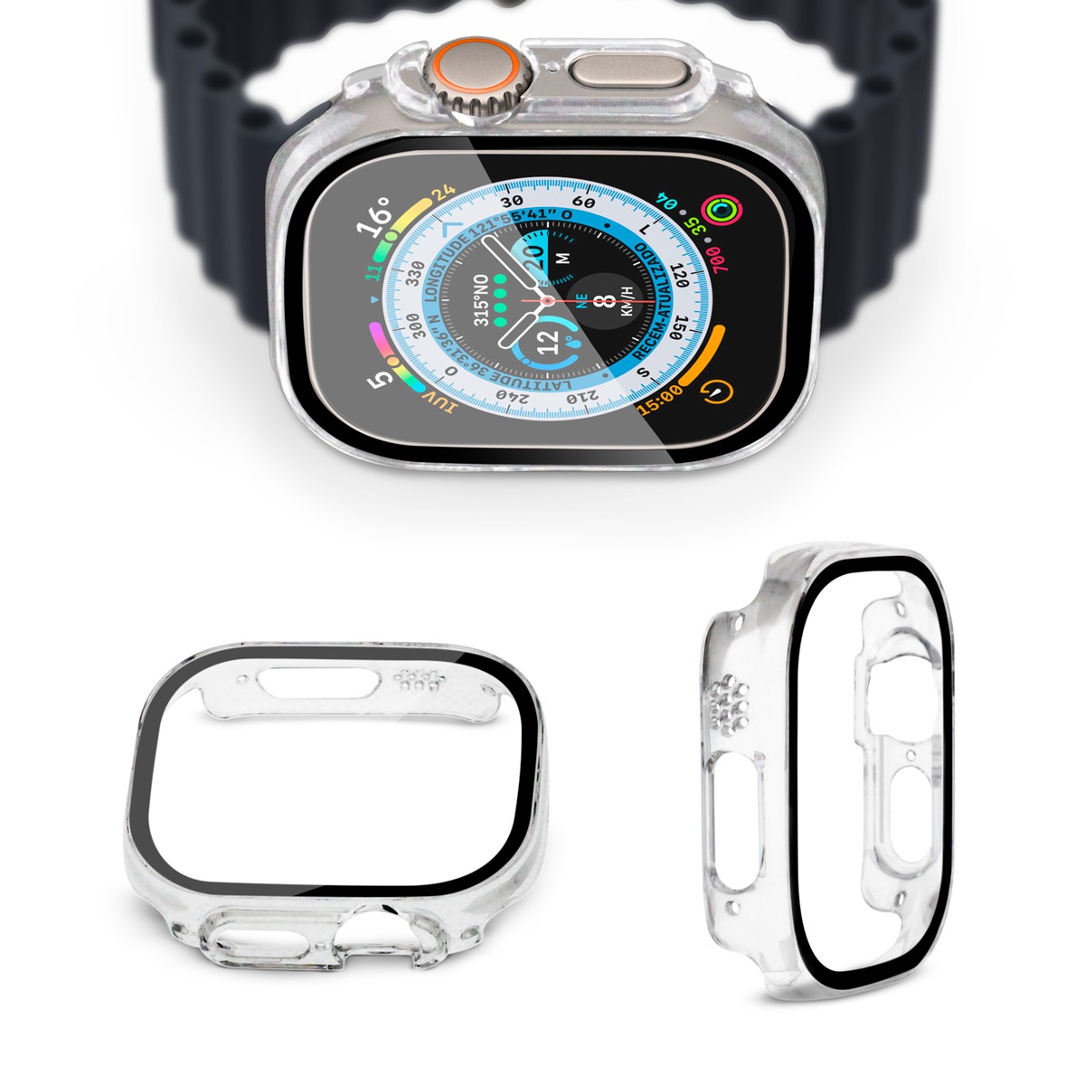 Case para Apple Watch Ultra 49MM (Series 1ª geração/2ª geração/3ª geração) Transparente - Armor - acompanha película integrada na case - Gshield