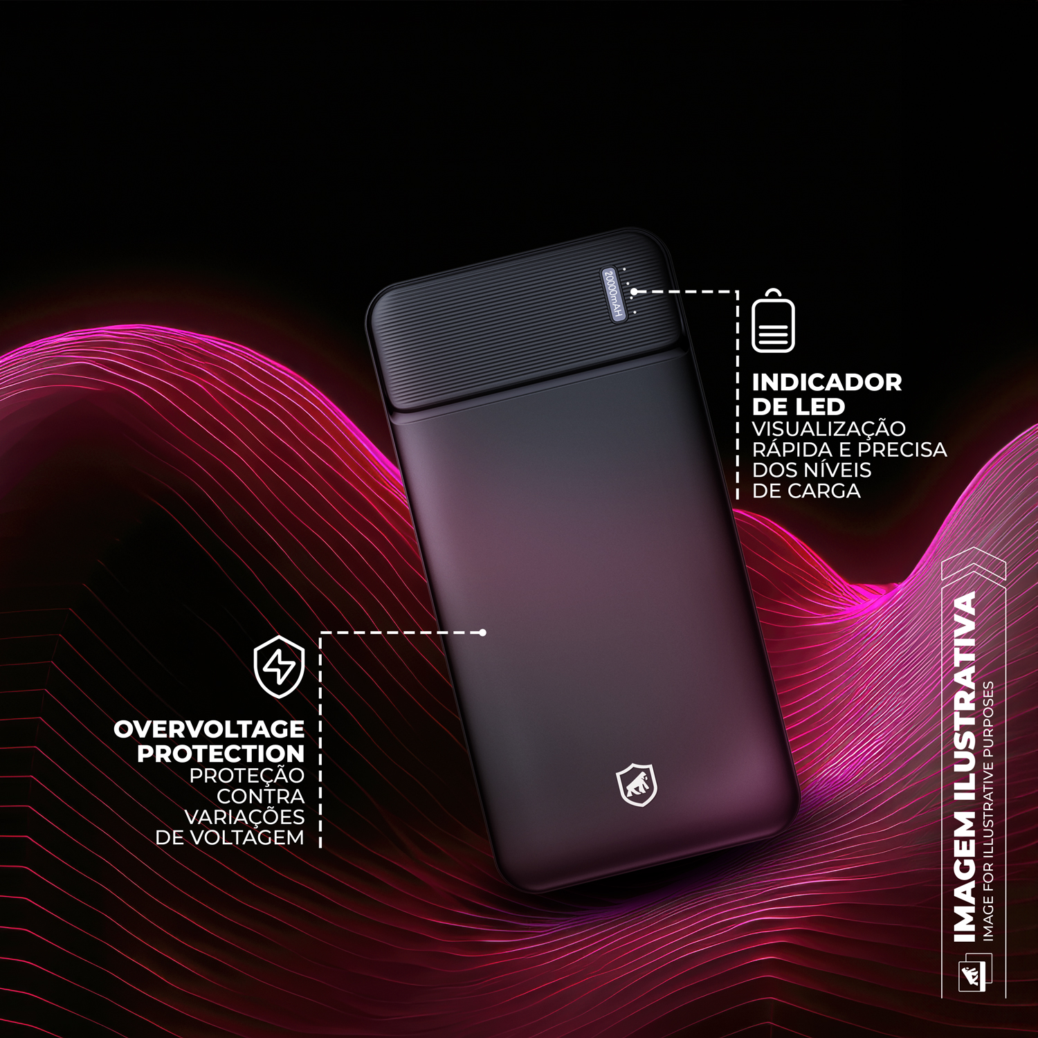 Carregador Portátil Armor - 20.000mAh - Gshield - foto 5