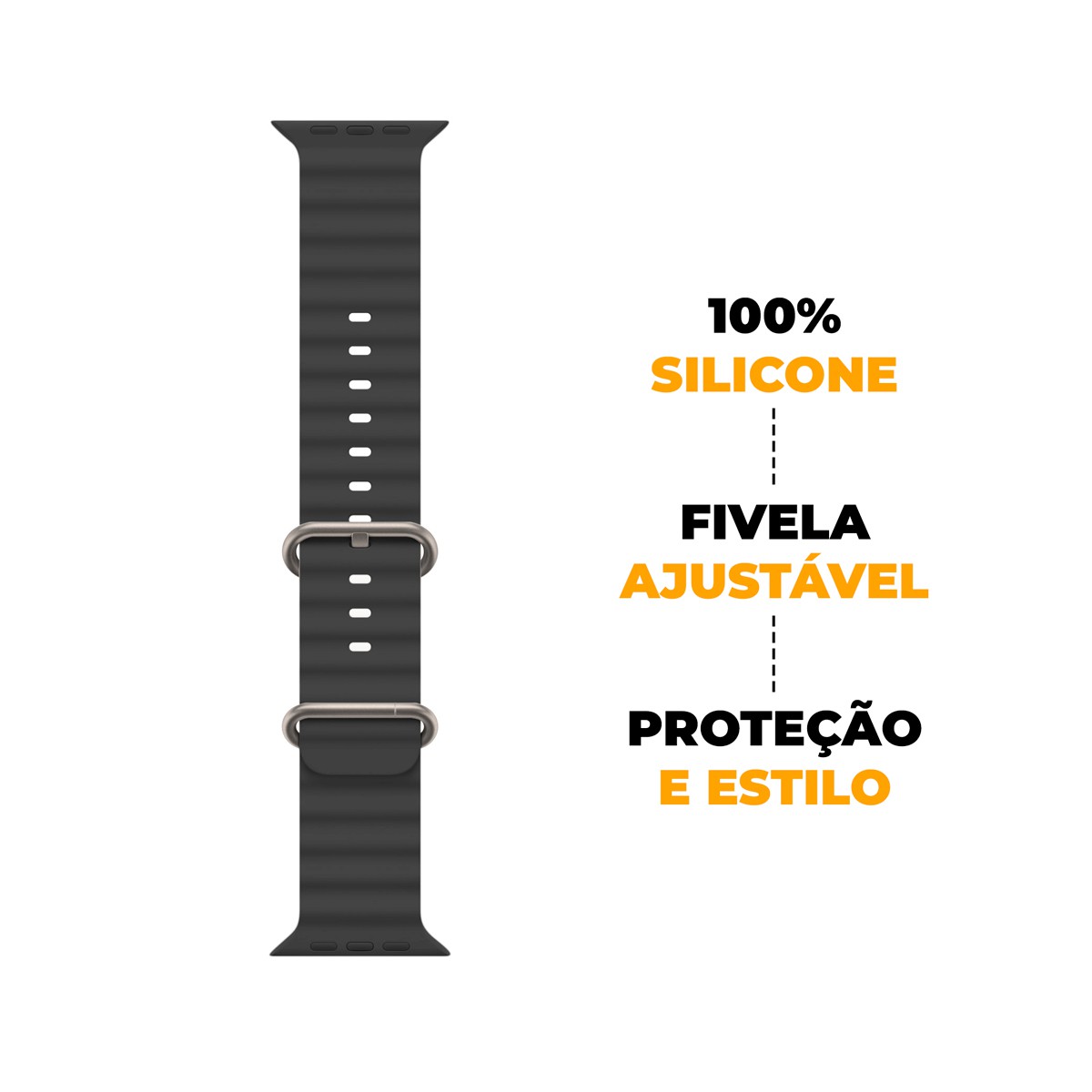 Pulseira para Apple Watch 42 MM - Oceano Cloud  - Preta - Gshield