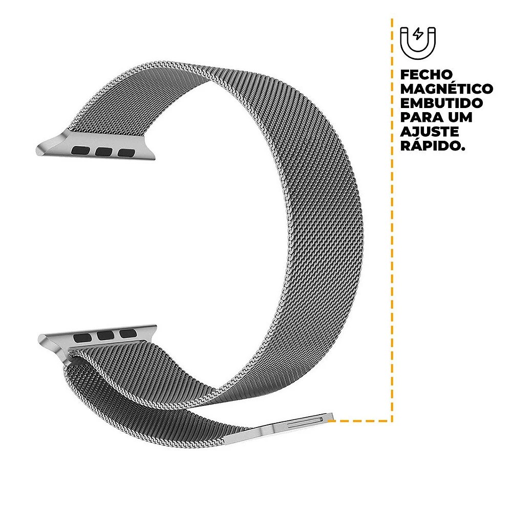 Pulseira de Milanese Para Apple Watch 49MM Prata - Gshield - foto 2