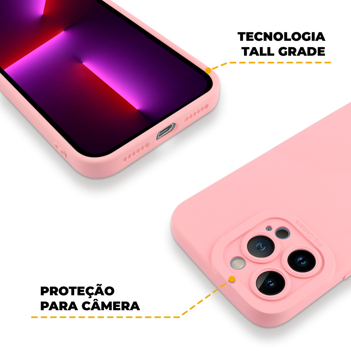 Capa para iPhone 13 Pro Max - Rosa - Silicon Cloud - Gshield - foto 4