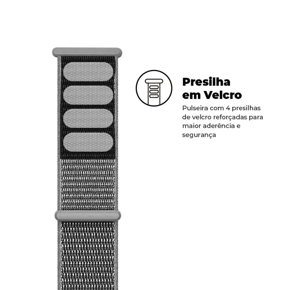 Pulseira para Apple Watch Ballistic 49MM - Cinza - Gshield