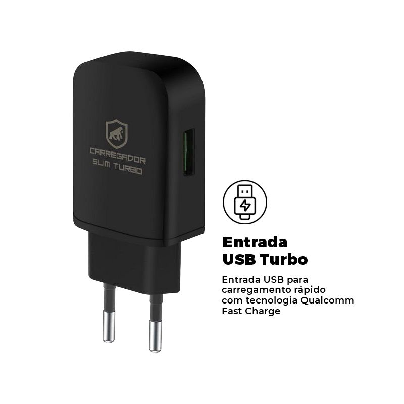 Carregador Turbo Slim USB-A QC 3.0 18W - Gshield - foto 2