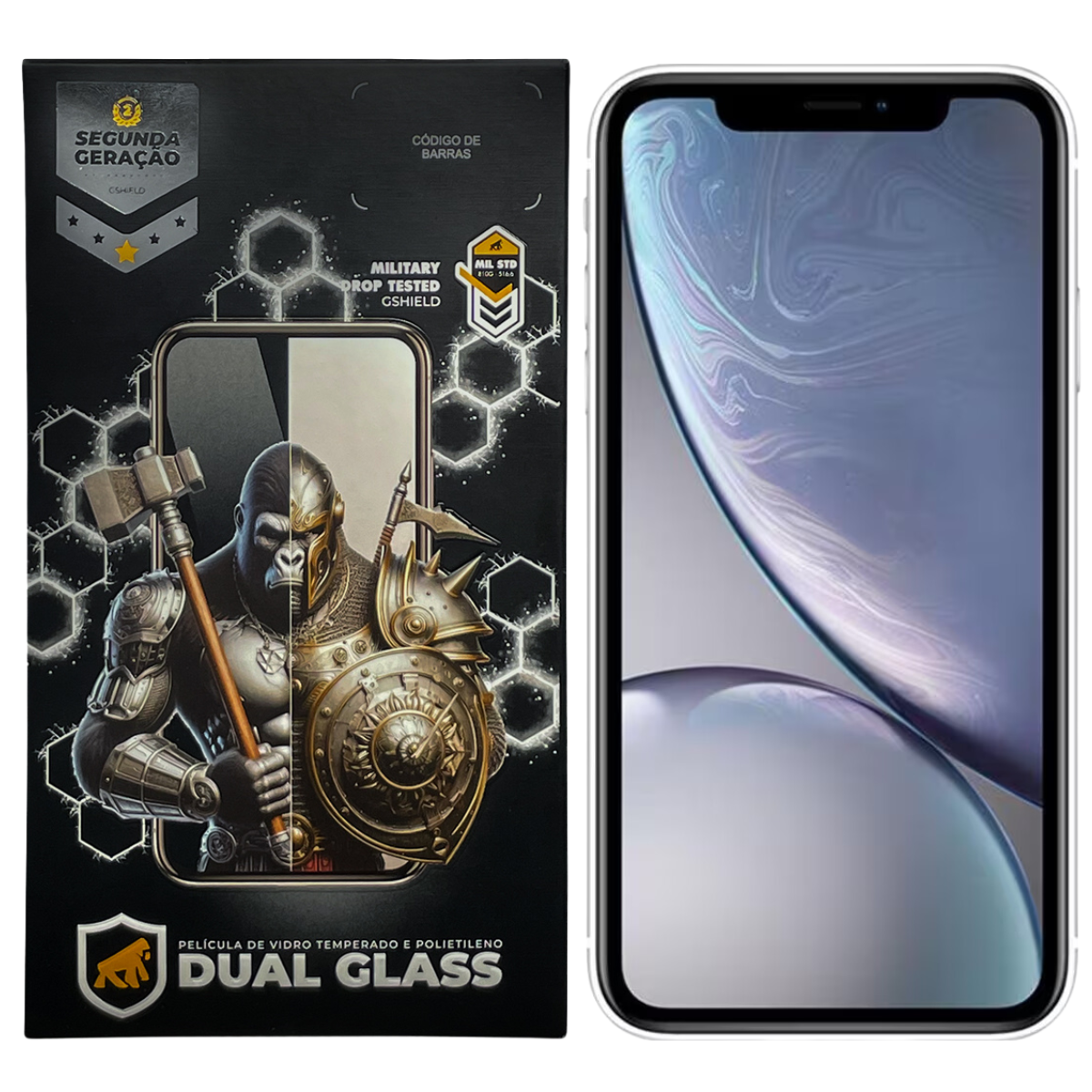 Película para iPhone XR - Dual Glass Preta - Gshield