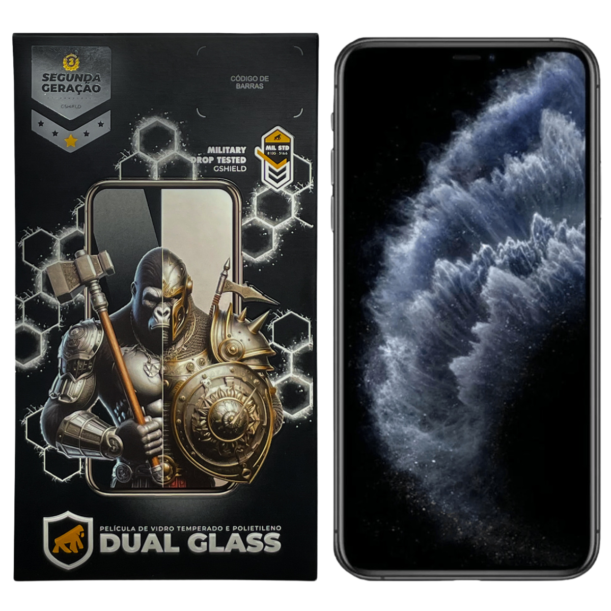 Película para iPhone XS Max - Dual Glass Preta - Gshield