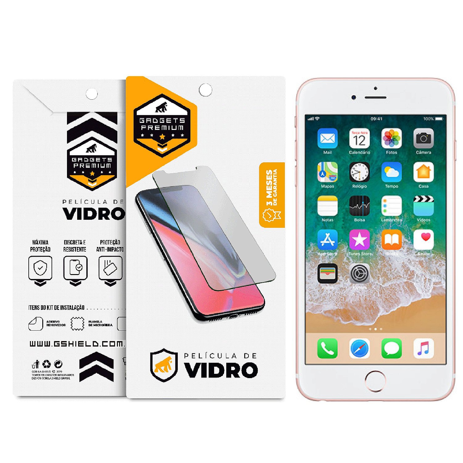 Película para iPhone 6 Plus e 6S Plus - Vidro Dupla - Gshield