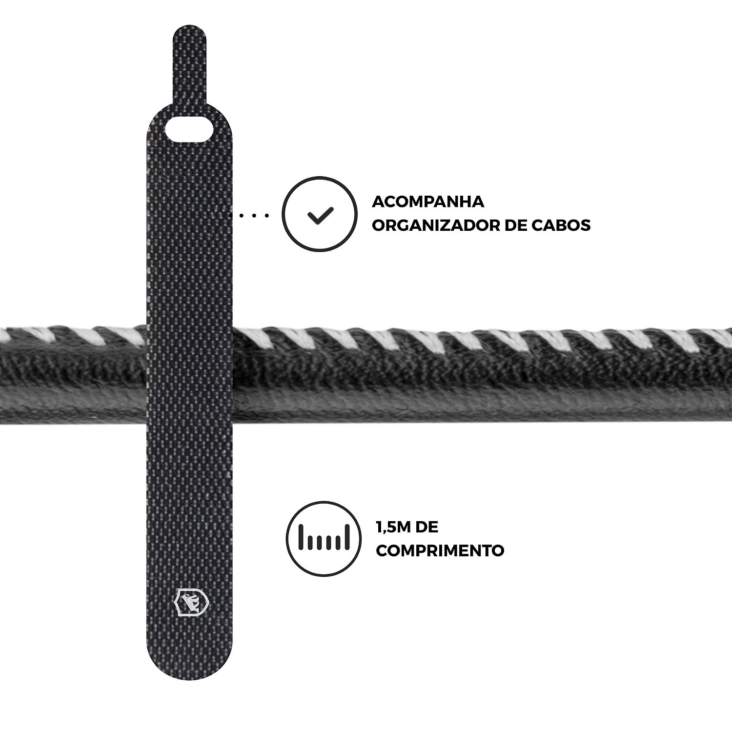 Cabo USB-A/Tipo C Reforçado 1,5m para Carregamento Rápido e Transferência de Dados - Turbo Militar - Gshield - foto 7