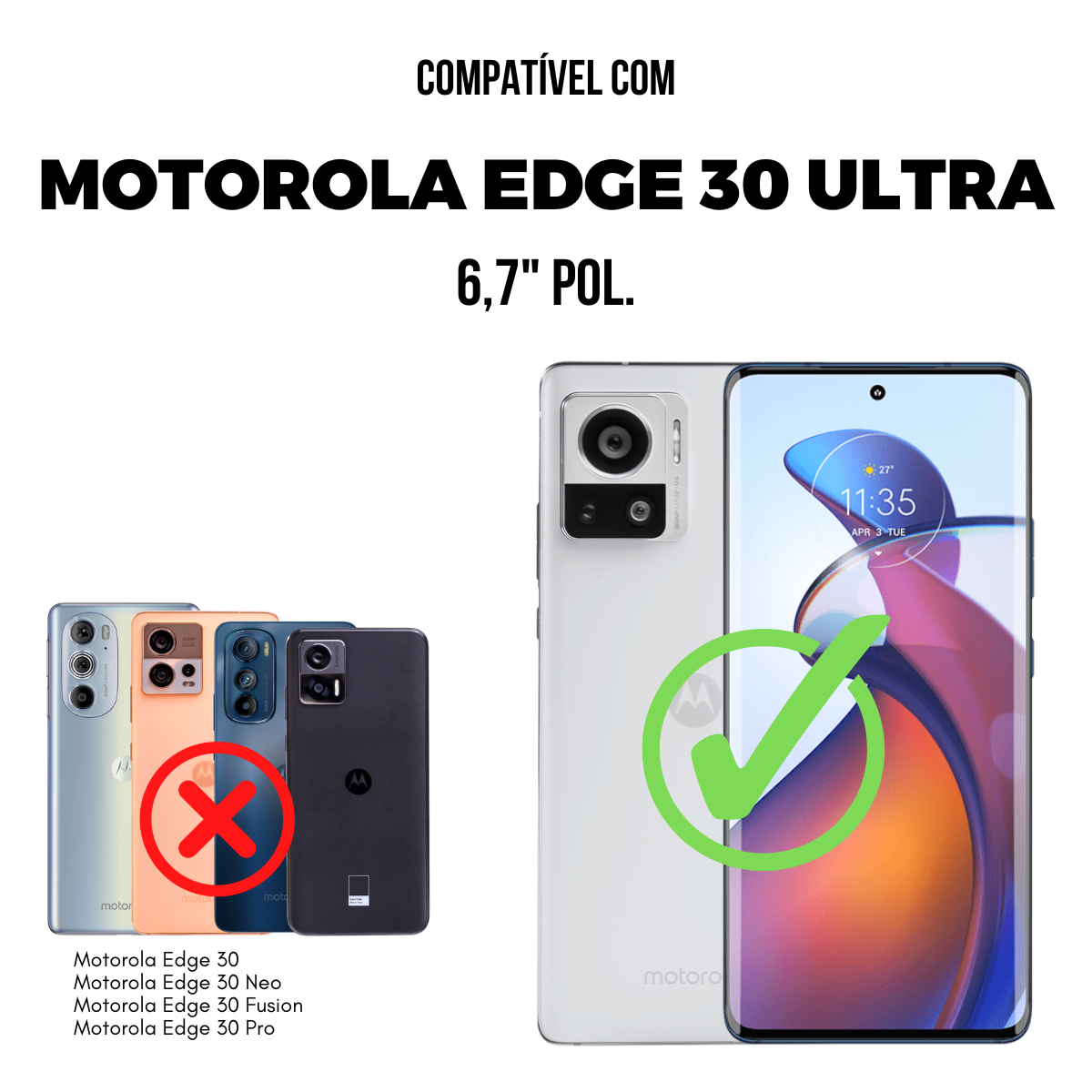 Capa para Motorola Moto Edge 30 Ultra 5G - Dinamic Cam Protection - Gshield