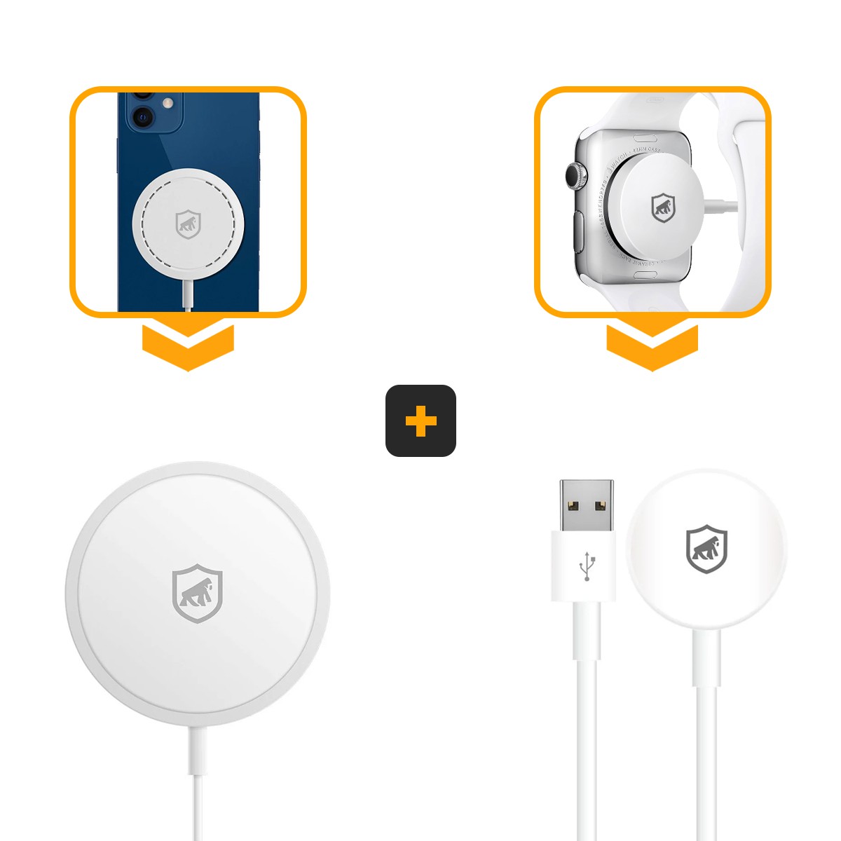 Kit Carregador Universal para Apple Watch + Carregador Wireless Magsafe Magnético - Gshield