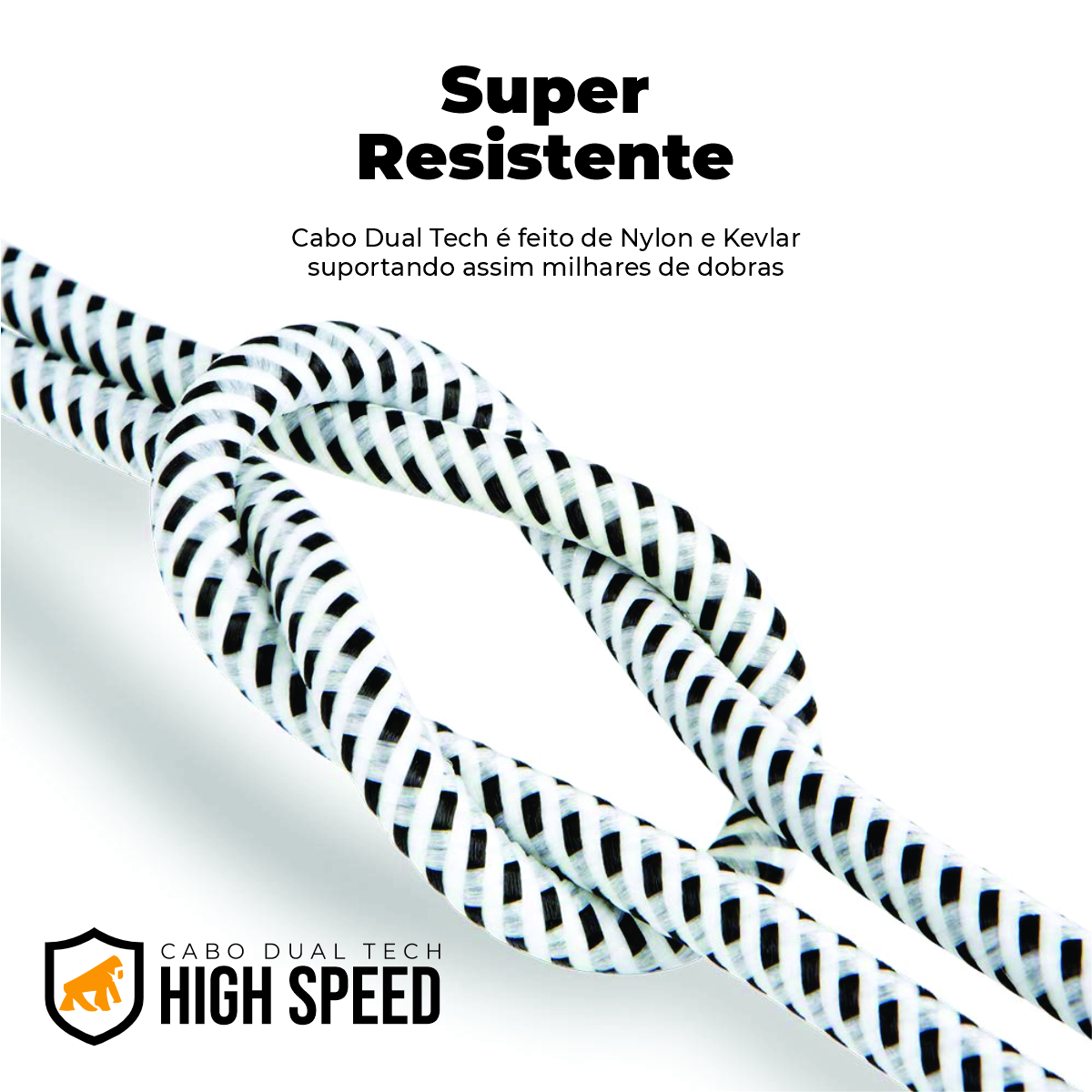 Cabo Dual Tech PD 100W Tipo C / Tipo C - Branco - 1,8M - Gshield - foto 2