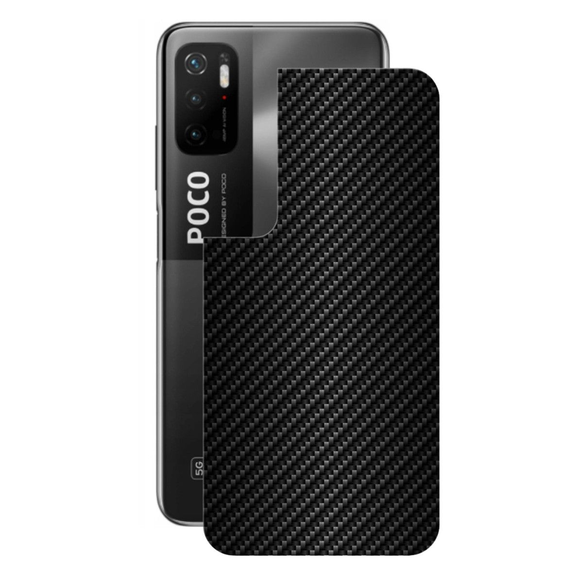 Película para Xiaomi Poco M3 Pro 5G - Traseira de Fibra de Carbono Preta - Gshield