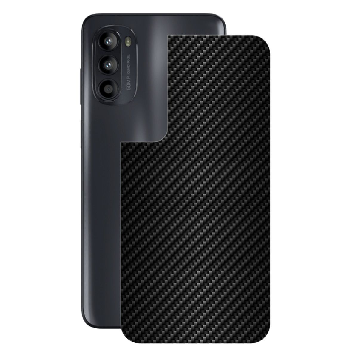 Película para Motorola Moto G52 - Traseira de Fibra de Carbono Preta - Gshield