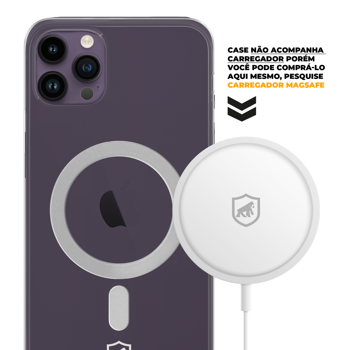 Kit Capa Magsafe e Pelicula Dual Glass Preta para iPhone 14 Pro Max - Gshield - foto 3