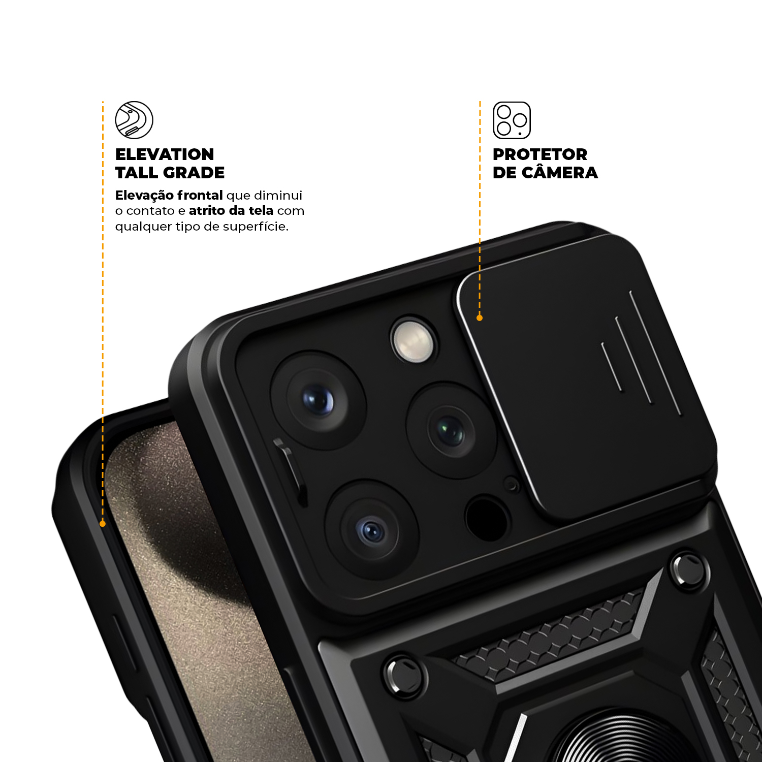 Capa para iPhone 15 Pro Max - Dinamic Cam Protection - Gshield