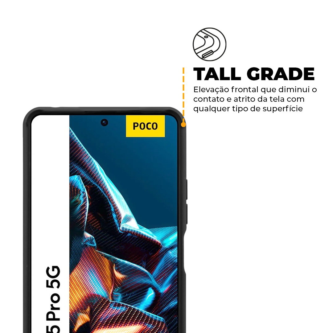 Capa para Poco X5 Pro 5G - Symetric Preta - Gshield