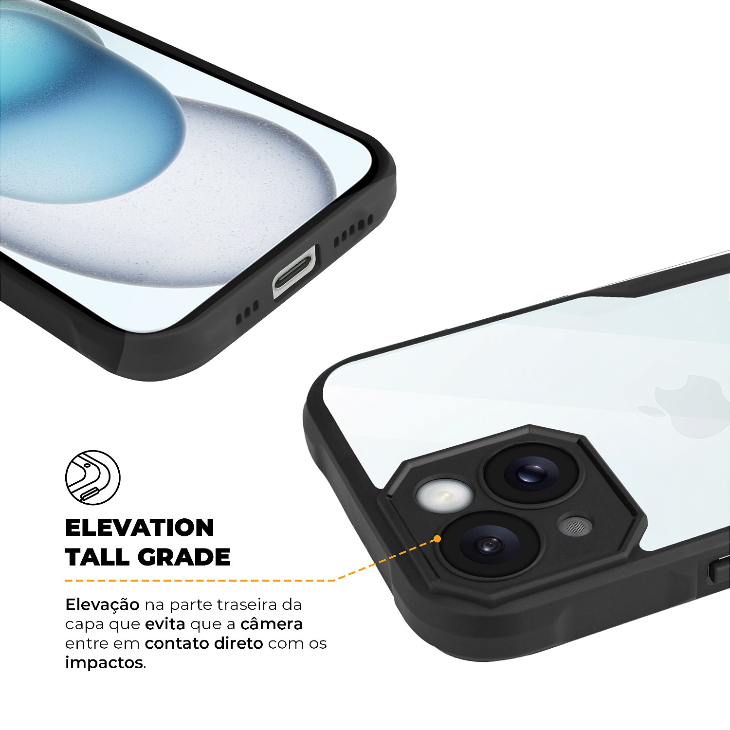 Capa para iPhone 15 - Dual Shock Sense Preta - Gshield - foto 6