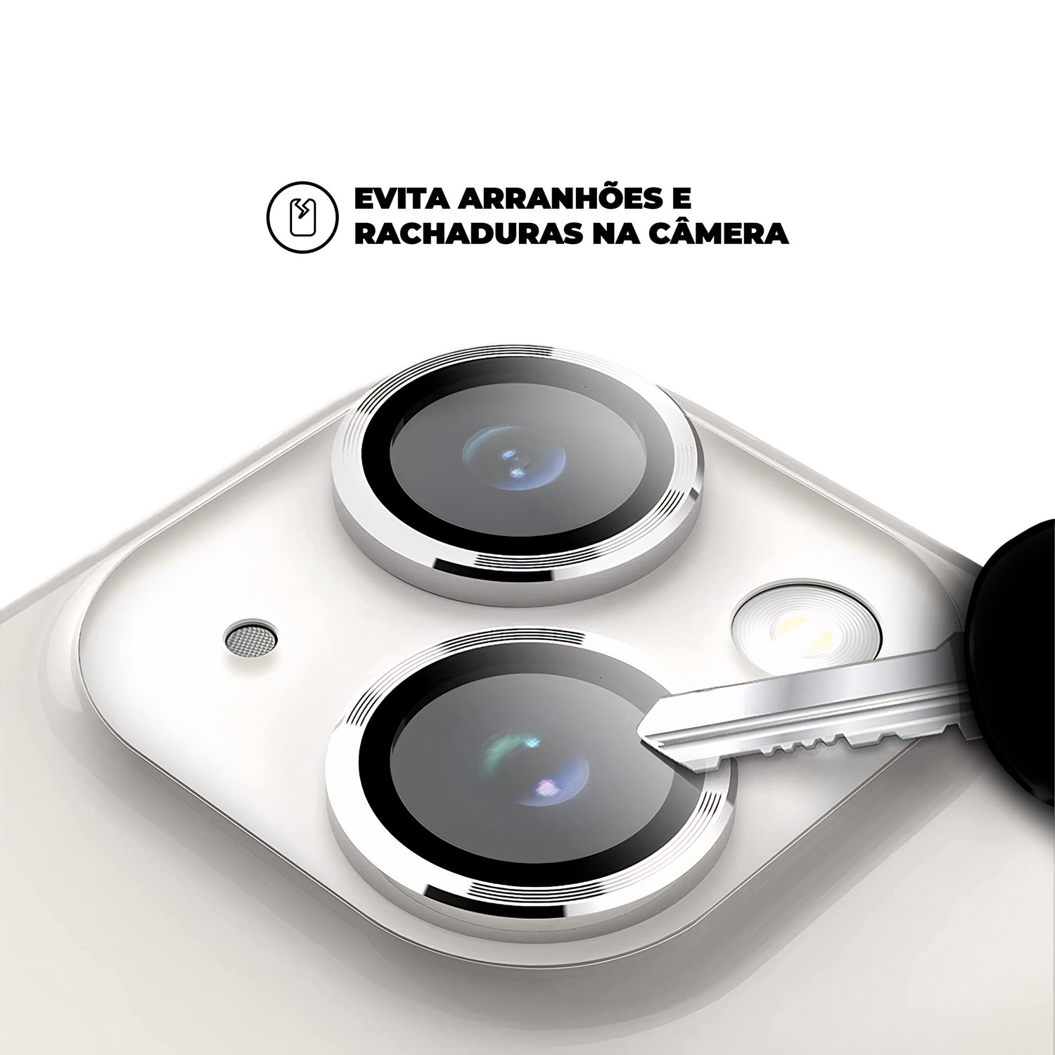 Protetor de Lente para iPhone 14 - One Armor - Frame para câmera - Prata - Gshield