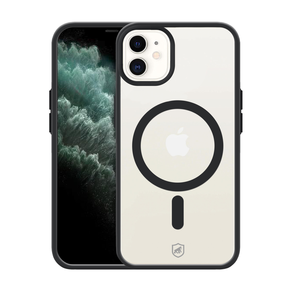 Kit Capa Magsafe Preta e Pelicula Dual Glass Preta para iPhone 11 - Gshield