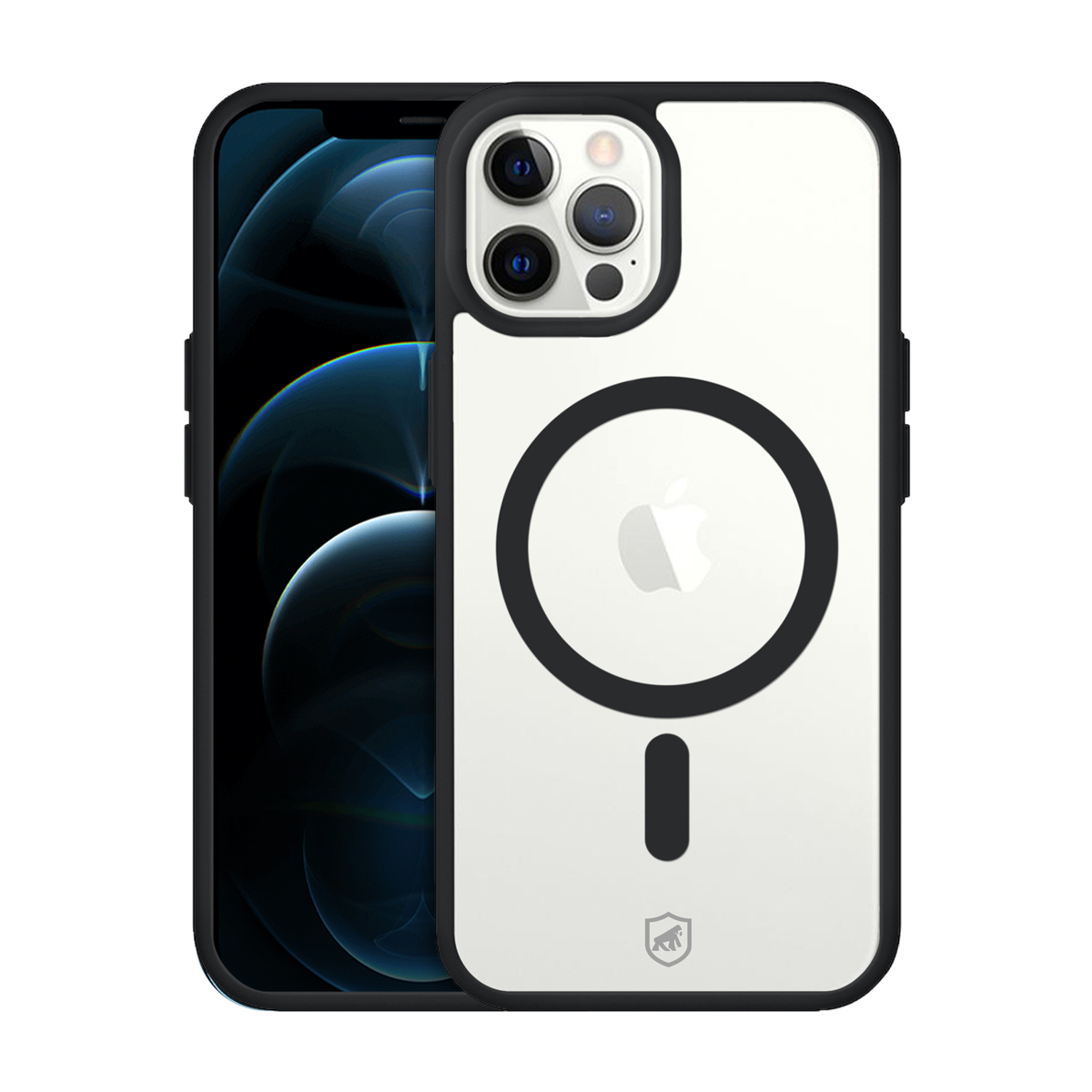 Kit Capa Magsafe Preta e Pelicula Dual Glass Preta para iPhone 12 Pro Max - Gshield