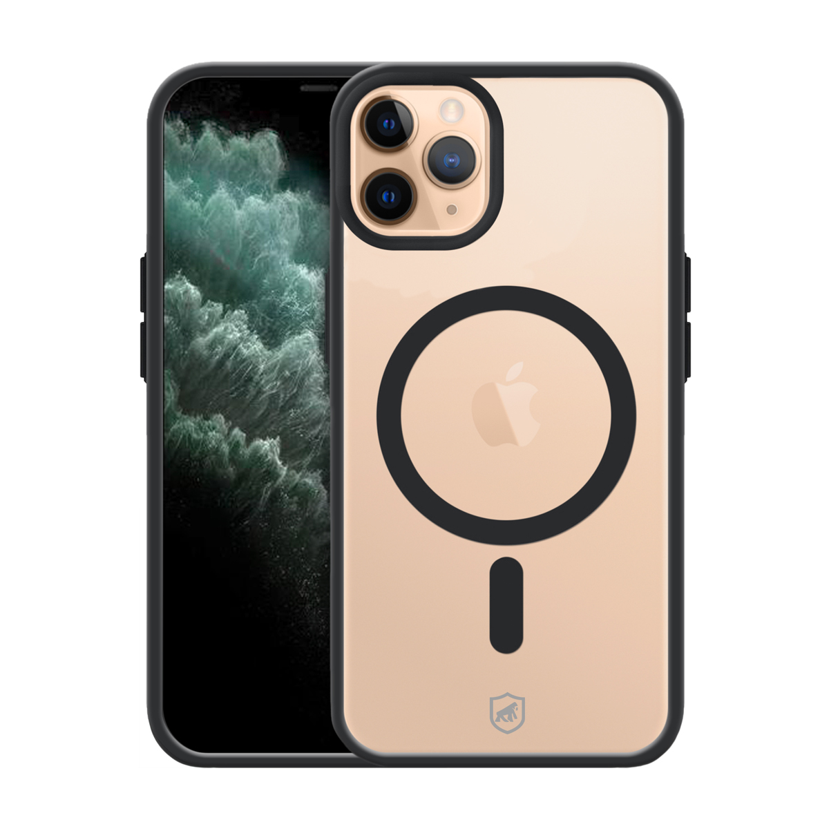 Kit Capa Magsafe Preta e Pelicula Dual Glass Preta para iPhone 11 Pro Max - Gshield