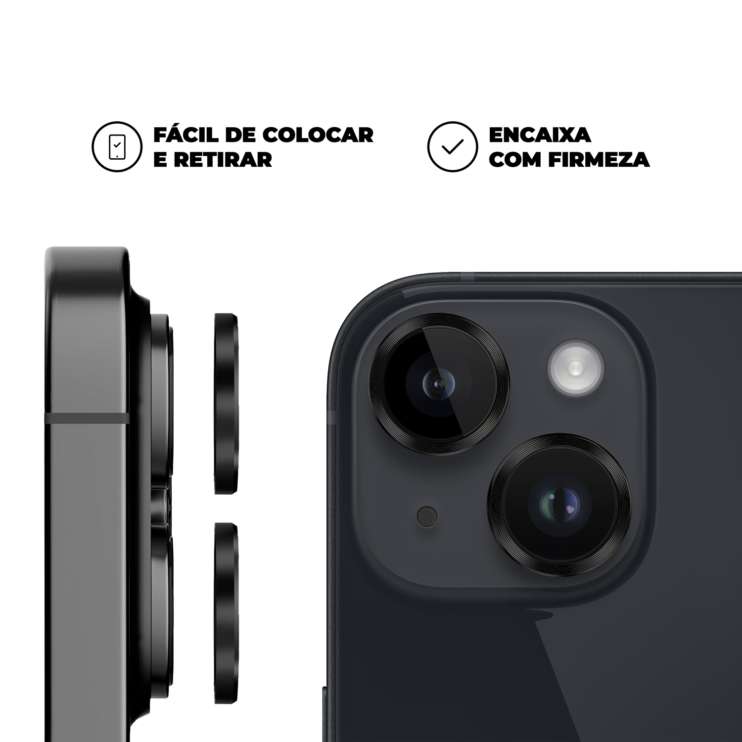 Protetor de Lente para iPhone 13 - One Armor - Frame para câmera - Preto - Gshield