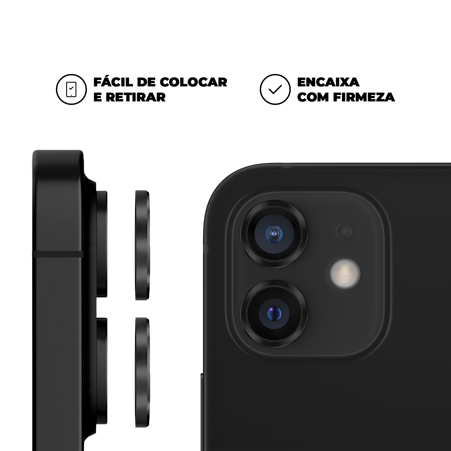 Protetor de Lente para iPhone 11 - One Armor - Frame para câmera - Preto - Gshield