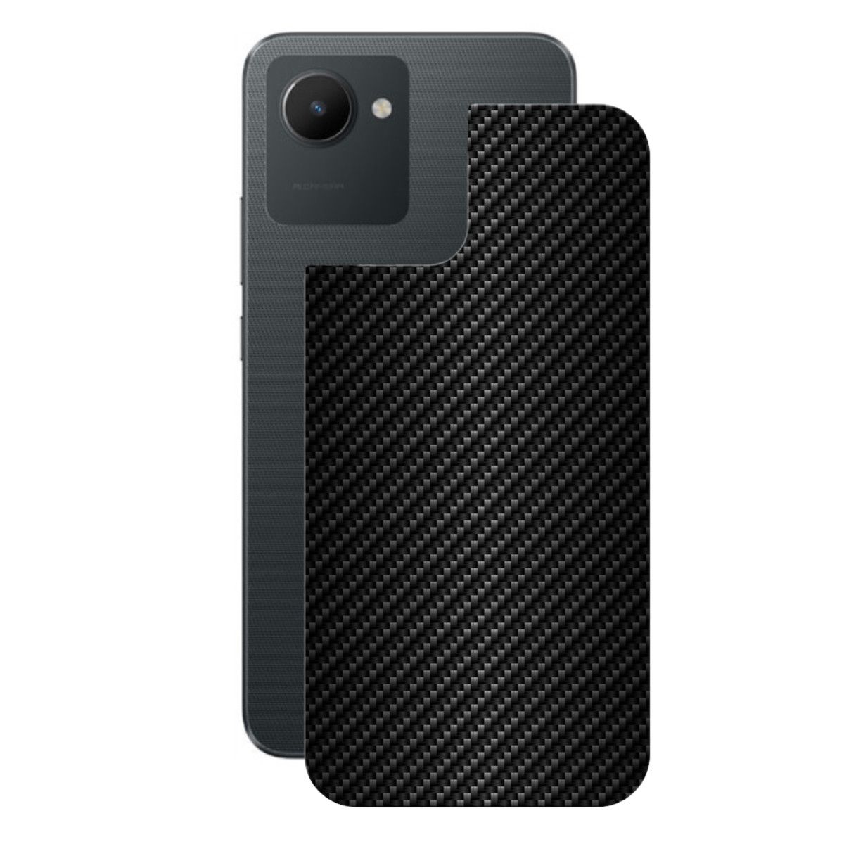 Película para Realme C30s - Traseira de Fibra de Carbono Preta - Gshield