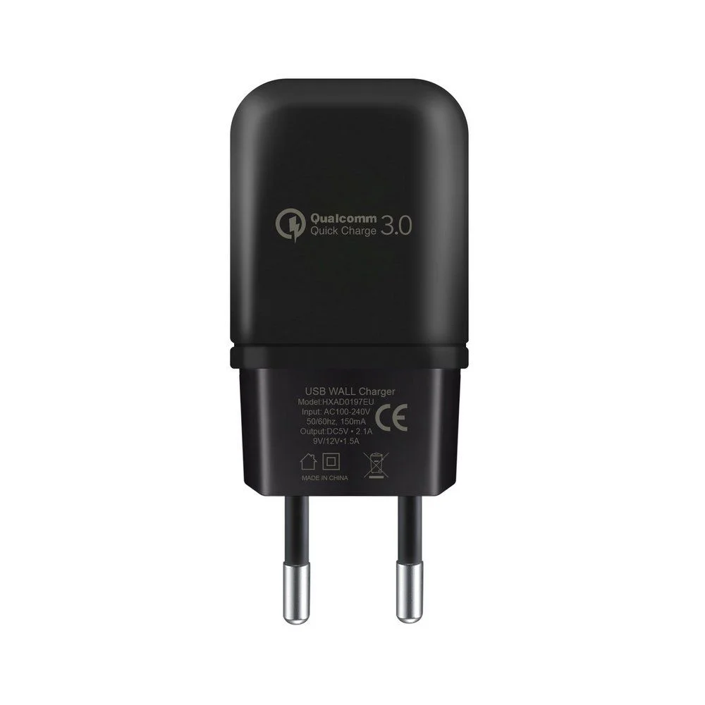 Kit Carregador de Parede Turbo Slim + Cabo Nylon Kevlar Preto Tipo C / Usb 1,5m - Gshield