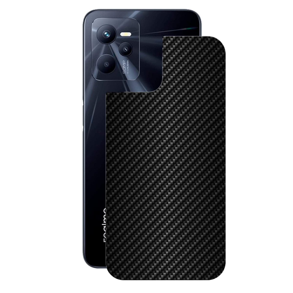 Película para Realme C35 - Traseira de Fibra de Carbono Preta - Gshield