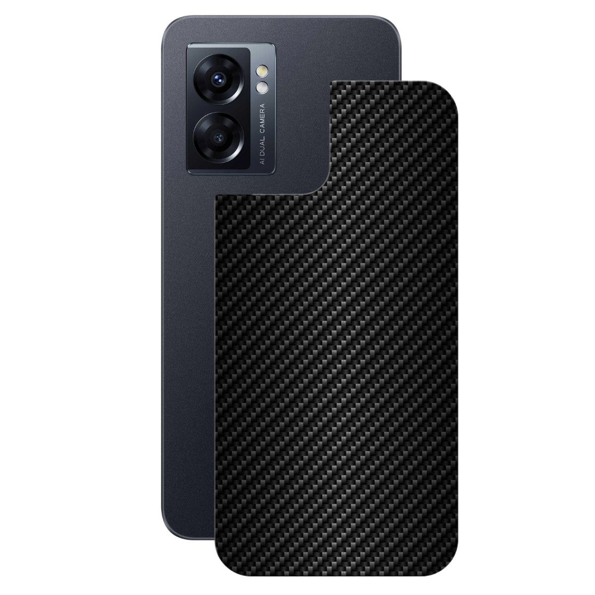 Película para Oppo A77 - Traseira de Fibra de Carbono Preta - Gshield