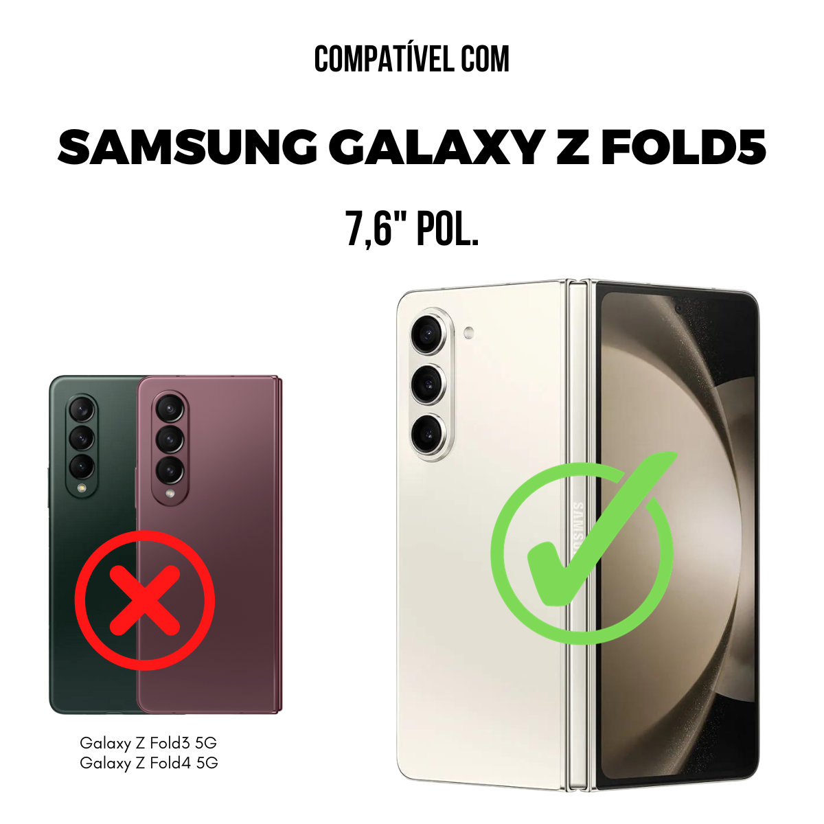 Capa para Samsung Galaxy Z Fold 5 - MagSafe Transparente - Gshield