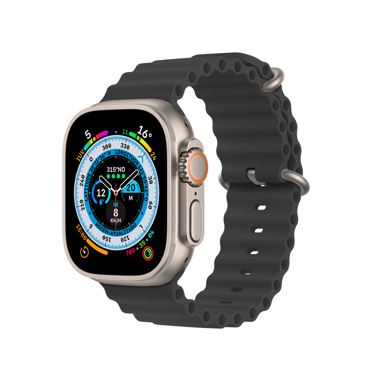 Pulseira para Apple Watch 45 MM - Oceano Cloud  - Preta - Gshield
