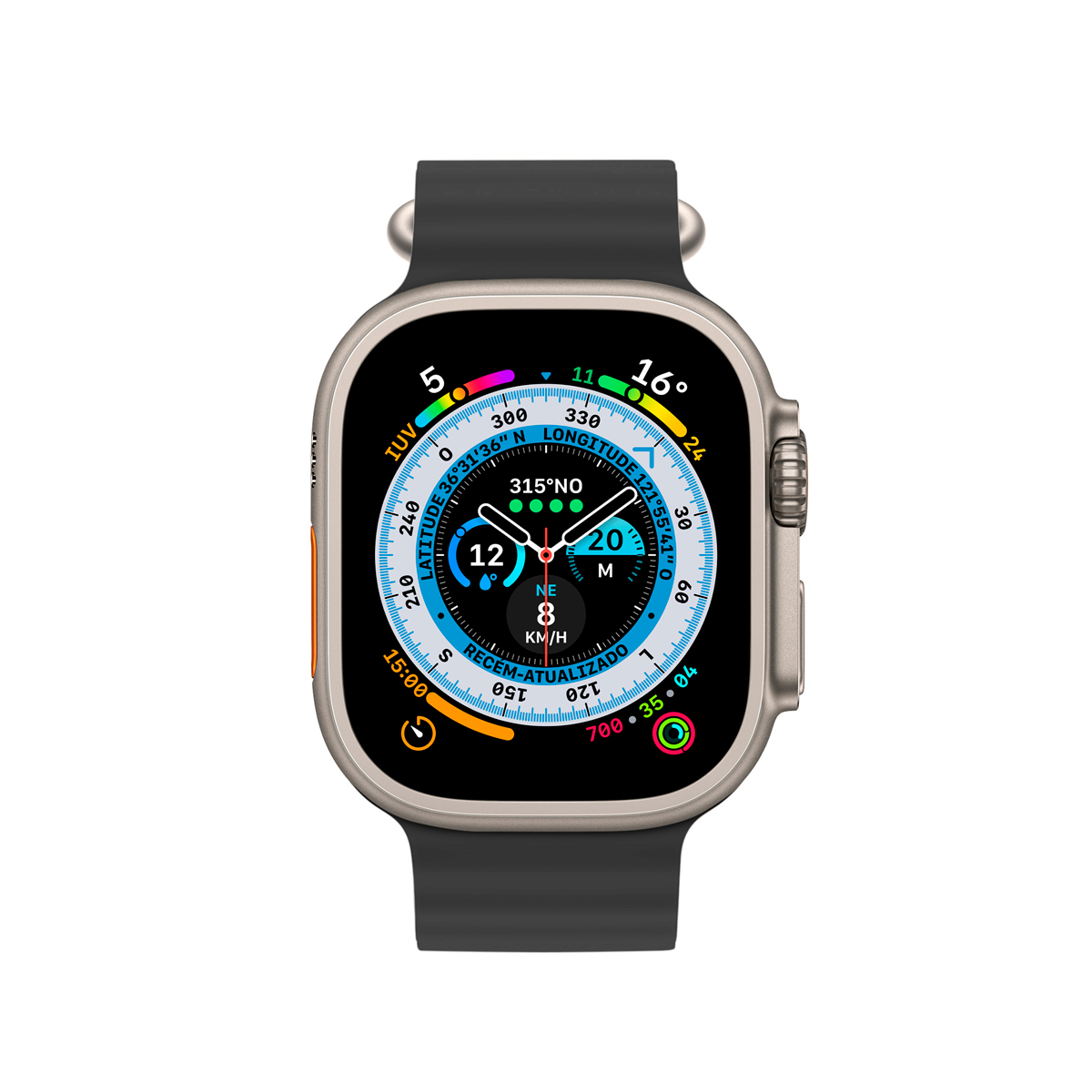 Pulseira para Apple Watch 45 MM - Oceano Cloud  - Preta - Gshield