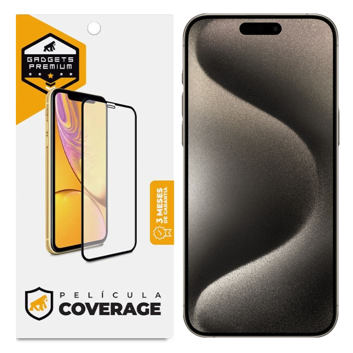 Película para iPhone 15 Pro Max - Coverage 5D Pro Preta - Gshield