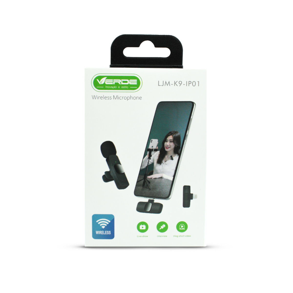Microfone Wireless de Lapela - Lightning - Verde - foto 8
