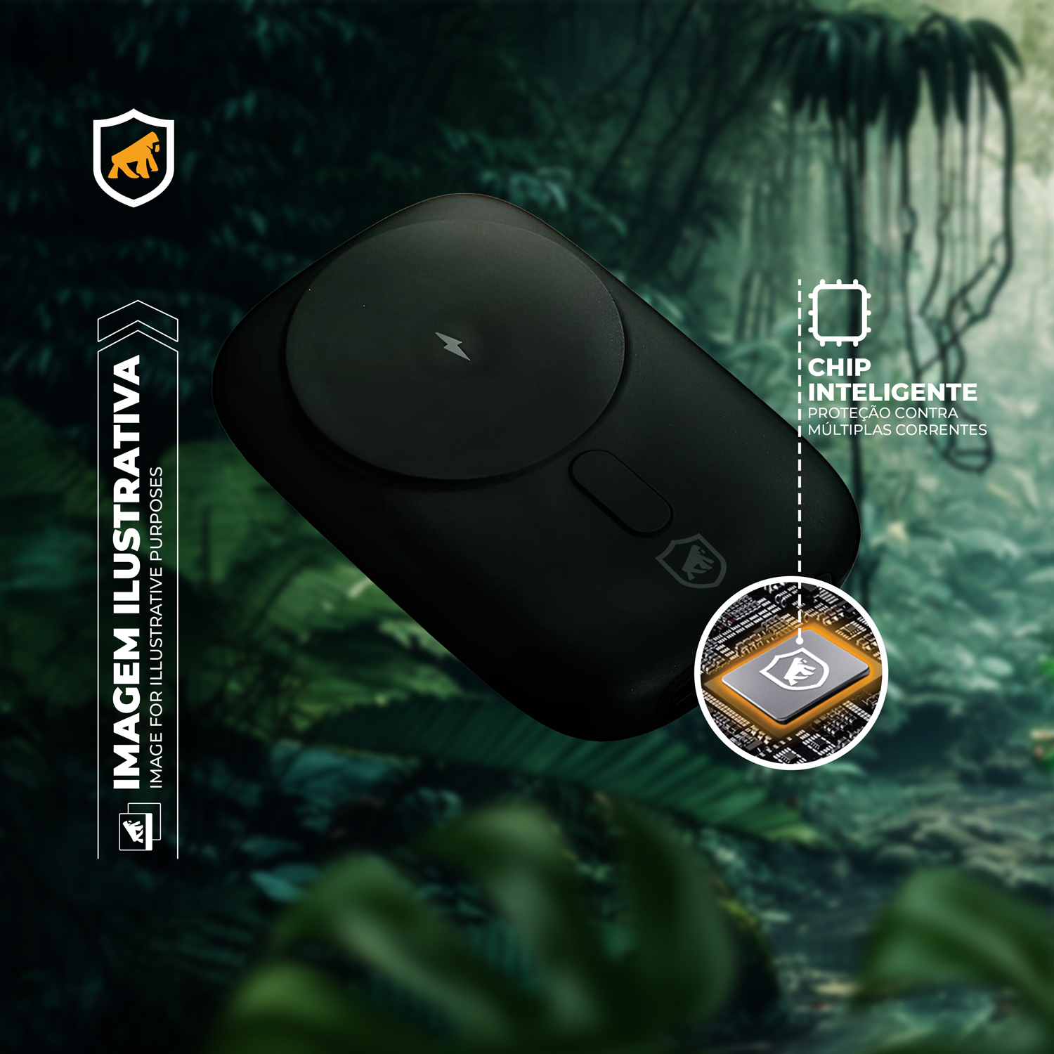 Carregador Portátil 2 em 1 Wireless Magsafe 10.000 mAh - Preto - Survivor - Gshield